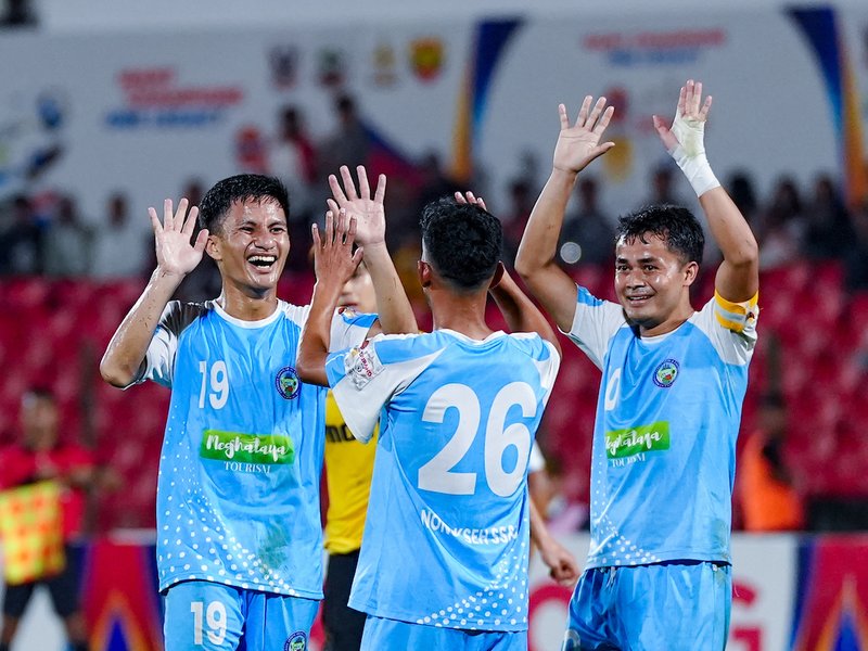 Nongkseh SS&CC end campaign on a high with seven-goal win against Mumbay FC in a Group E fixture of the 135th Durand Cup played at the Jawaharlal Nehru Stadium in Shillong on Tuesday. Photo credit: Durand Cup