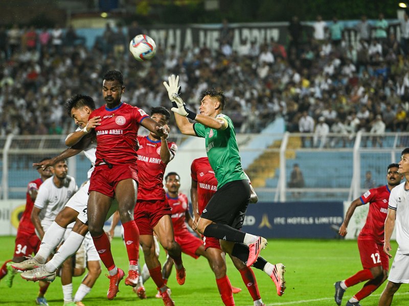 Indian Army FT seal quarterfinals berth with dramatic late win over Mohammedan SC in the final Group B fixture of the 135th Durand Cup at the Kishore Bharati Krirangan in Kolkata on Wednesday. Photo credit: Durand Cup