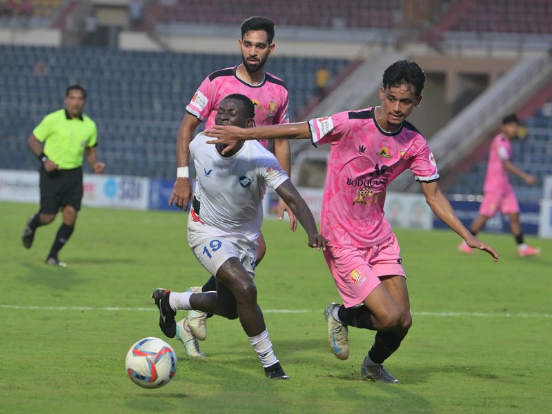 Bodoland FC reach knockouts despite huge win over Karbi Anglong Morning Star in the 135th Durand Cup at the Indira Gandhi Athletic Stadium in Guwahati on Thursday. Photo credit: Durand Cup