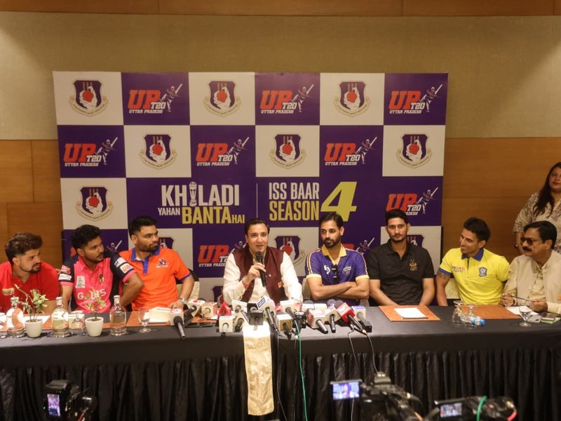 No pressure of captaincy; we are built for challenges, says Meerut's Rinku Singh at the Captains' Meet ahead of the UPT20 League Season 4 in Lucknow on Thursday. Photo credit: UPCA