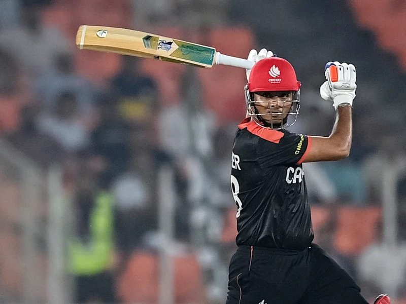 Canada's Harsh Thaker fined 30 per cent of match fee for breaching ICC Code of Conduct during the ICC Men’s Cricket World Cup League 2 in Dundee, Scotland. Photo credit: ICC