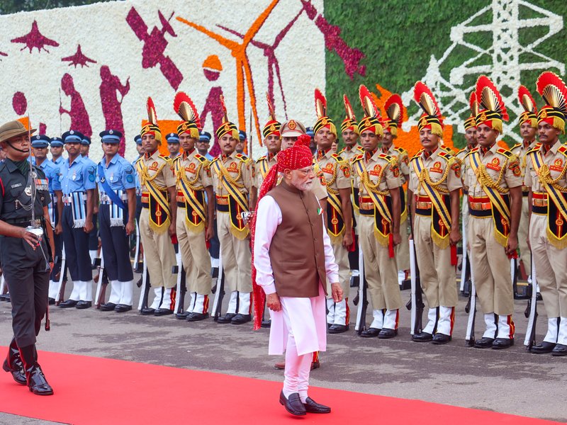 New Delhi: Prime Minister Narendra Modi leaves after attending the 80th Independence Day celebrations at the Red Fort in New Delhi on Saturday, August 15, 2026. (Photo: IANS/Qamar Sibtain)