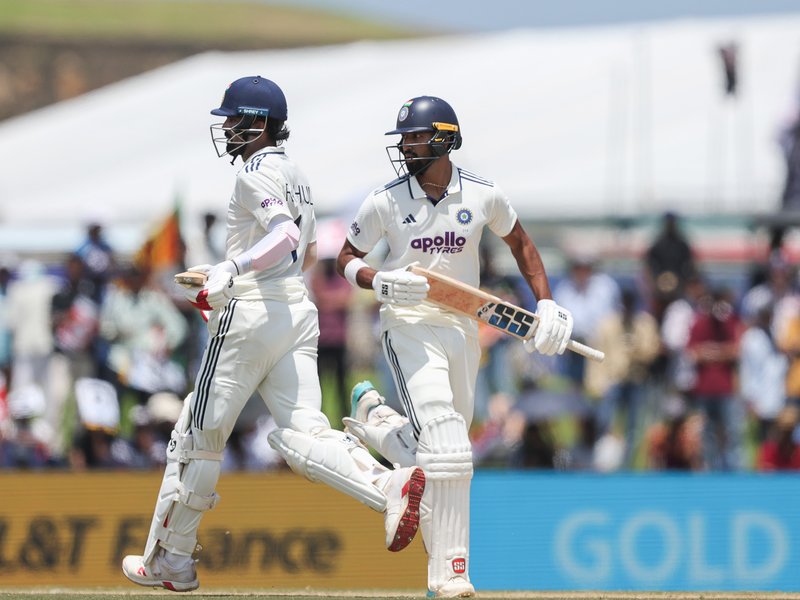 1st Test: Padikkal, Rahul carry India to 101/1 against Sri Lanka after Jaiswal’s run-out (Credit: X/BCCI)