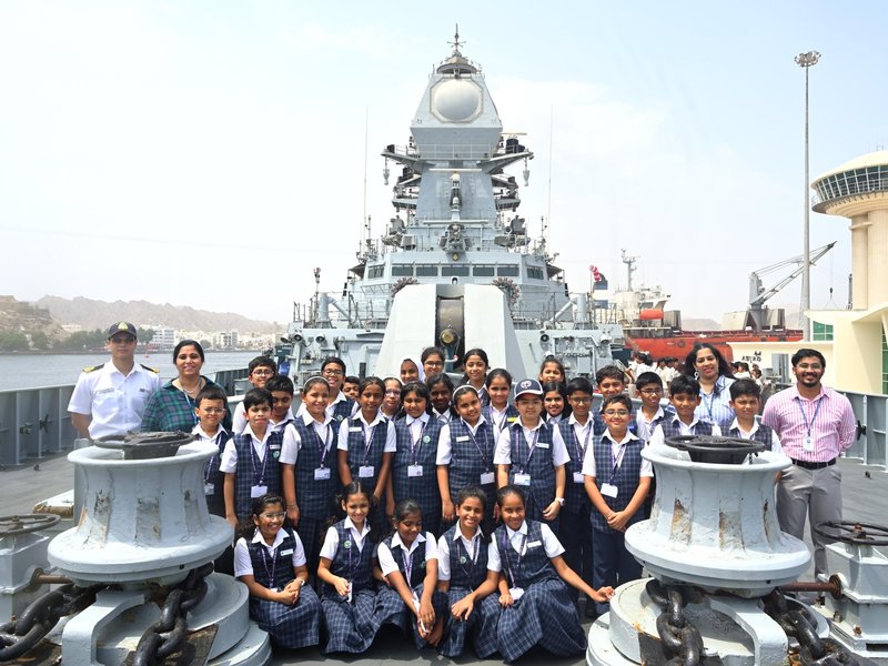 Over 200 students visit Indian warship in Oman