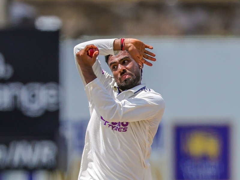 'A lot to learn from him', Manav Suthar talks about experience of bowling with Ravindra Jadeja on Day 3 of the first Test against Sri Lanka in Galle on Monday. Photo credit: IANS 