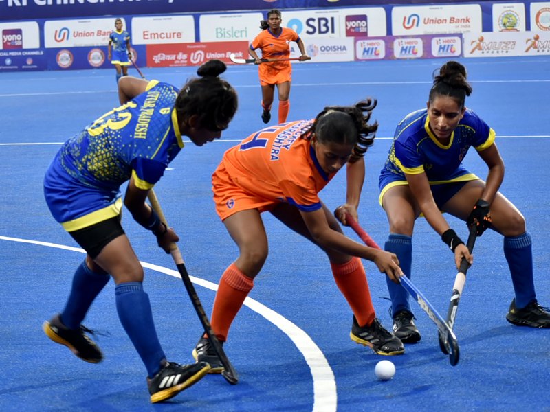 Hosts Maharashtra lose 0-3 to Uttar Pradesh, Jharkhand, Haryana notch second wins in the 16th Hockey India Junior Women National Championship 2026 at the Maj. Dhyan Chand Hockey Stadium in Pune on Monday. Photo credit: MCA