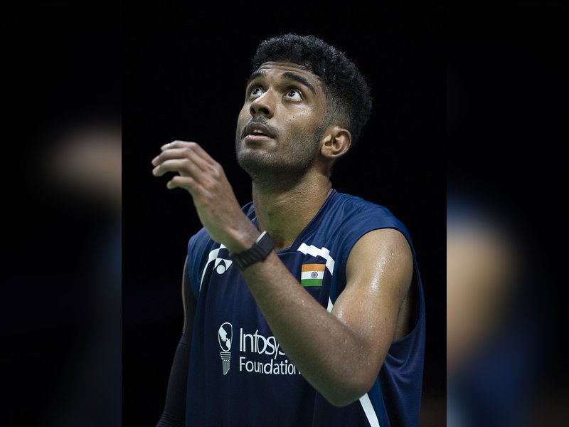 Extremely happy with the way Ayush Shetty played the winning shot, coach Sagar Chopda in the BWF World Championships 2026 at the Indira Gandhi Indoor Stadium in New Delhi on Monday. Photo credit: IANS