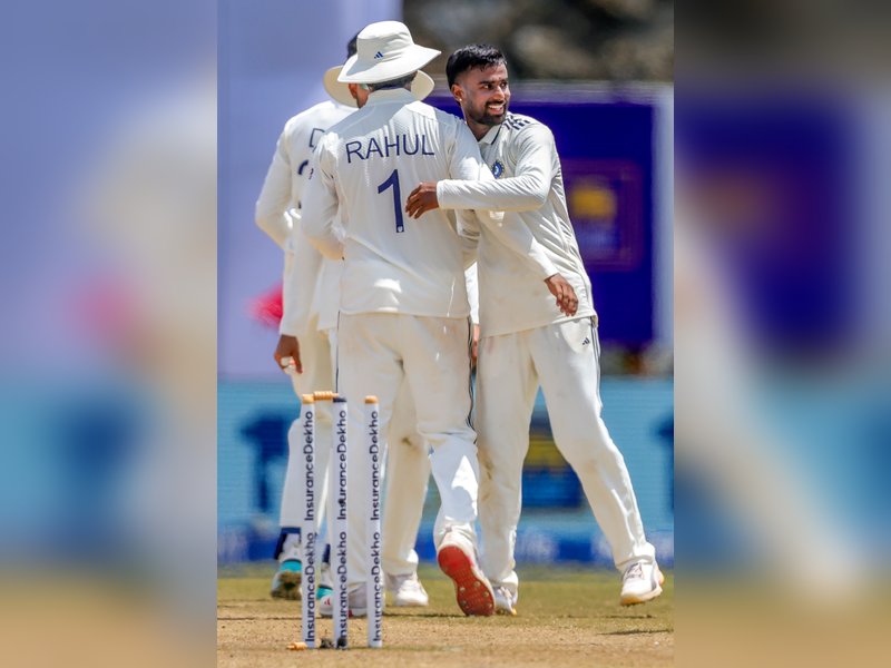 'The amount of control he has is exceptional': Devdutt Padikkal praises Manav Suthar after his heroics in the opening Test at the Galle International Stadium in Galle. Photo credit: IANS 