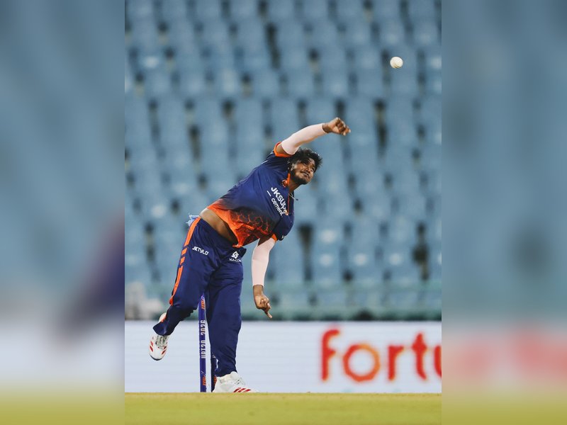 Vijay Yadav -- the ambidextrous 24-year-old mystery spinner making waves UP T20 League 2026 this season. Photo credit: UP T20 League