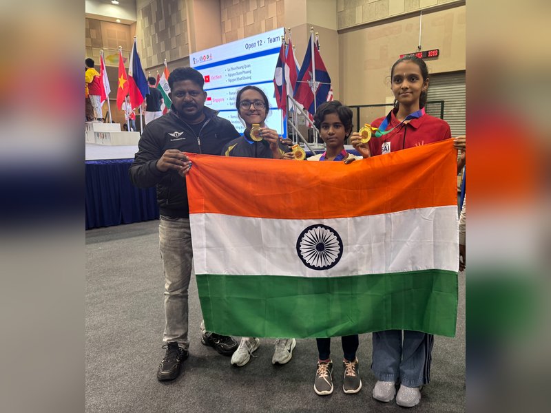 Indian U-11 girls team wins bronze at ASEAN Age Group Chess Championship held in Singapore. Photo credit: Mumbai Chess Centre