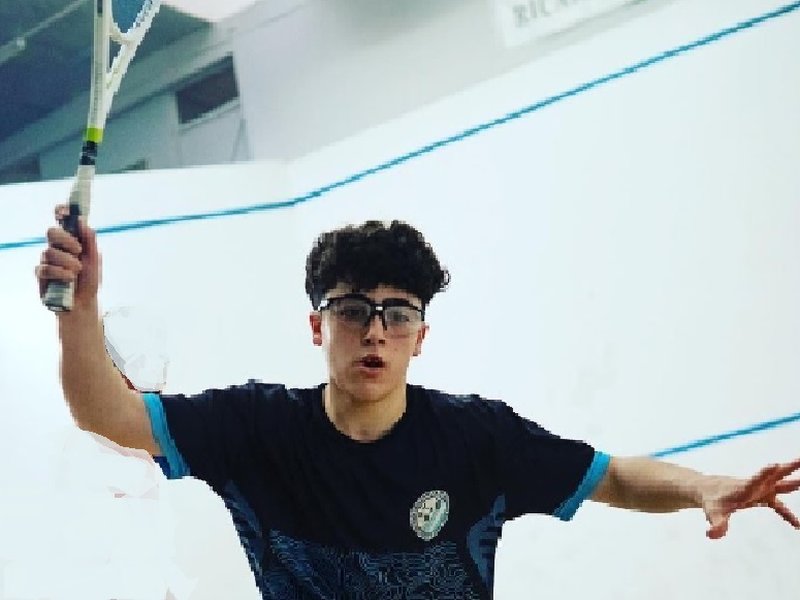 Arihant KS stuns men’s top seed Aryan Pratap Singh in quarterfinals of the Southern Slam squash championships at the Indian Squash Academy in Chennai on Thursday. Photo credit: SRFI