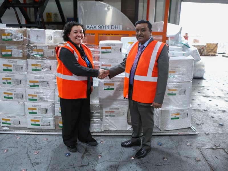 Humanitarian assistance sent by India arrives in Colombia