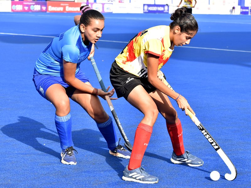 Jharkhand, Madhya Pradesh, Haryana and Chhattisgarh storm into the semifinals of the 16th Hockey India Junior Women National Championship 2026 at the Maj. Dhyan Chand Hockey Stadium, in Pune, on Thursday. Photo credit: Hockey India