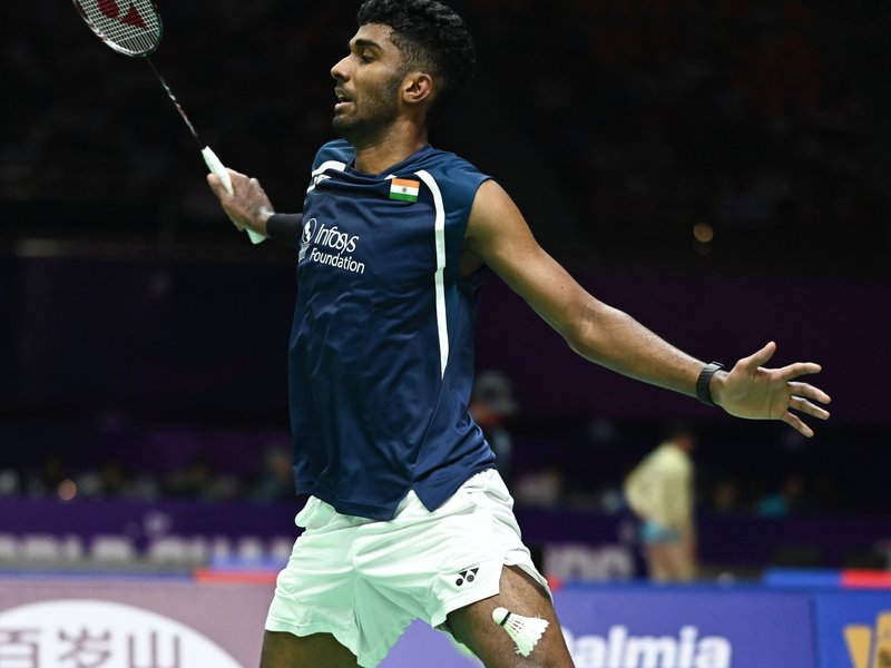 I was not really sharp today; focus now on Asian Games, says Ayush Shetty after his exit from the BWF Badminton World Cup 2026 in New Delhi on Thursday. Photo credit: IANS 