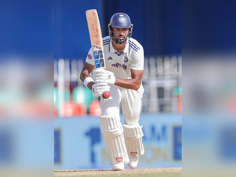 Devdutt Padikkal’s second century, Shubman Gill’s fifty put India slightly ahead of Sri Lanka on Day One of the second Test at the Sinhalese Sports Club (SSC) Ground in Colombo on Sunday. Photo credit: IANS