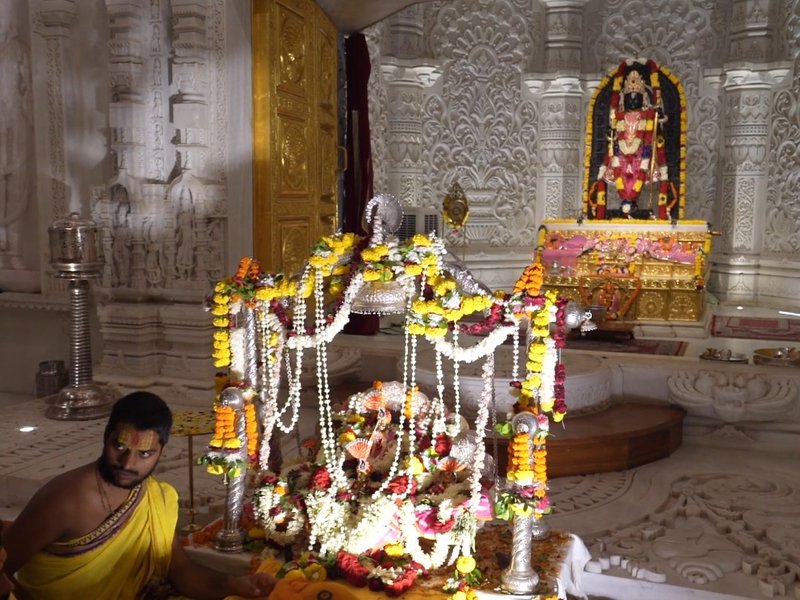 Ayodhya Temple Trust releases visuals of Ram Lalla on 'Jhula' during Sawan celebrations