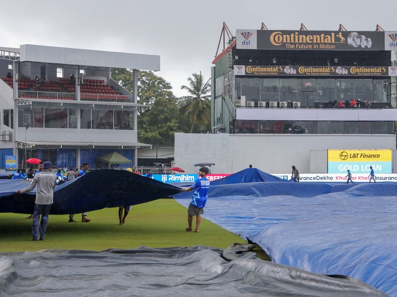 Play between India and Sri Lanka to resume after a long rain break on the second day of the second Test in Colombo on Monday. Photo credit: IANS 
