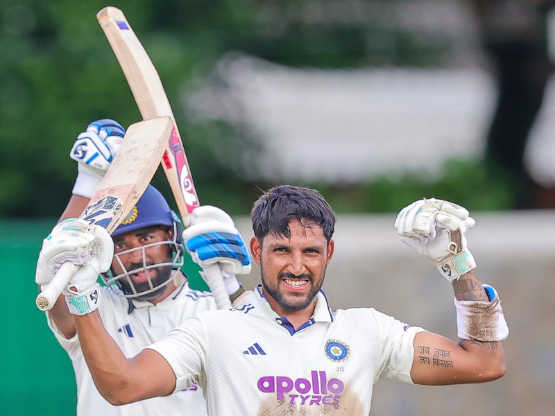 Rishabh Pant got hurt in the shoulder, says Dhruv Jurel as he keeps wickets on Day 2 of the second Test in Colombo on Monday. Photo credit: IANS