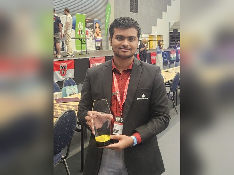 India's GM Pranesh M wins title in the prestigious Kanizsa Open 2026 in Nagykanizsa in Hungary on Sunday. Photo credit: @@IndiaInHungary/X