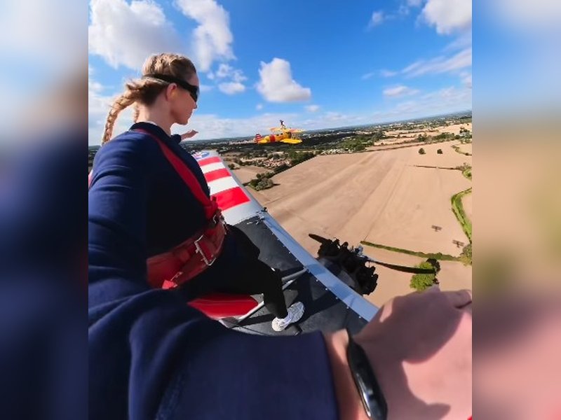 Sydney Sweeney takes on Tom Cruise with death-defying Airplane stunt 