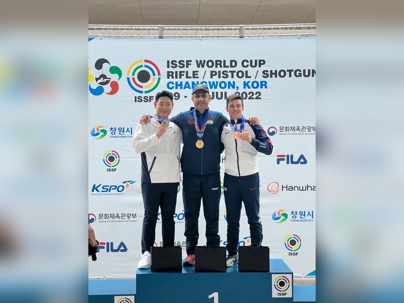 ‘I take one target at a time,’ says India’s first Olympic skeet shooter Mairaj Ahmad Khan (Credit: NRAI)