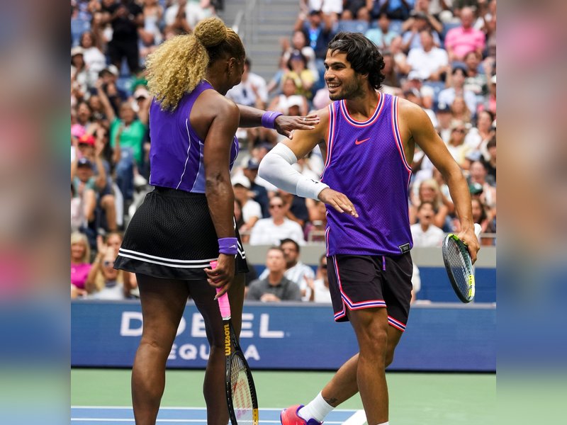 US Open: Serena Williams, Carlos Alcaraz knocked out of mixed doubles quarterfinals; Djokovic-Sabakenka advance (Credit: X/WTA)