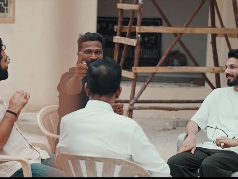 Anirudh pays surprise visit to Simbu's 'Arasan' set  (Photo: Kalaipuli S Thanu/X)
