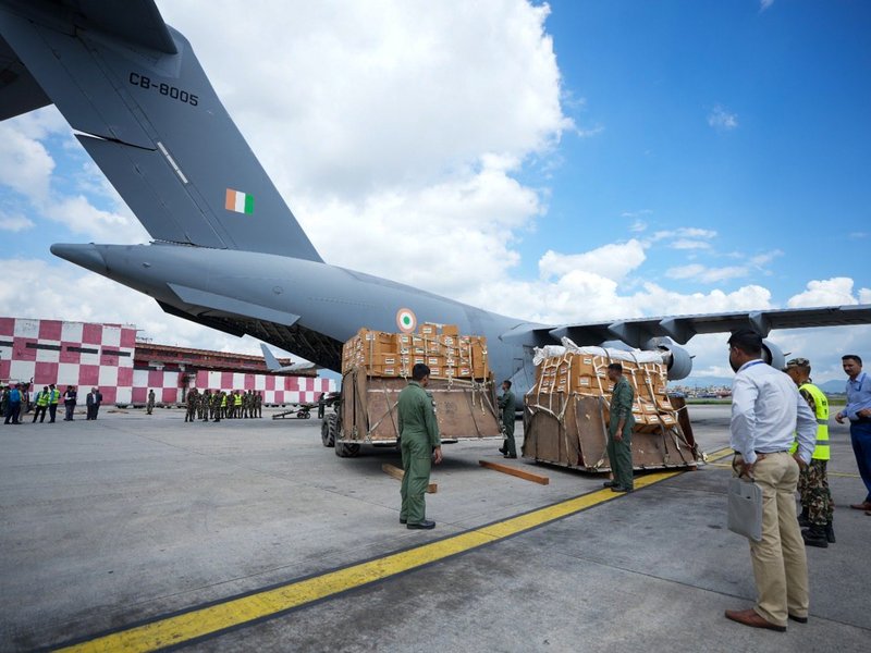 India steps up humanitarian assistance to Nepal, third flight to carry more relief material