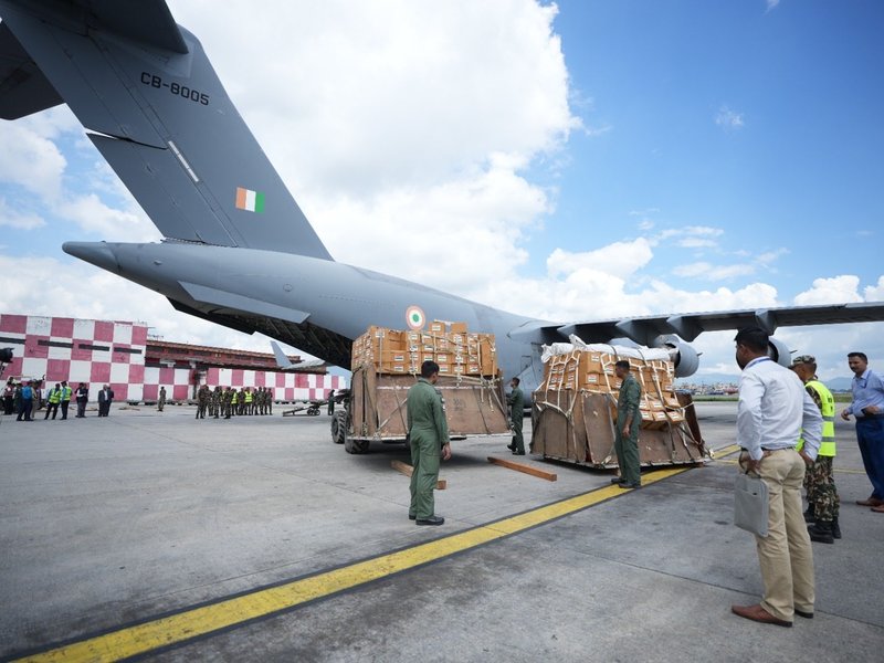 India hands over second consignment of relief material to flood-hit Nepal 