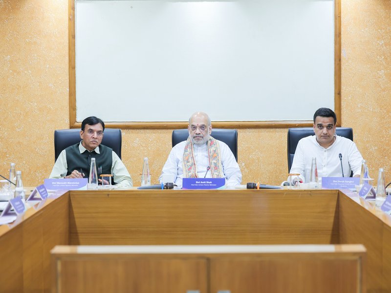 Home Minister Amit Shah chairs review meeting on India's bid for 2036 Olympics. Photo credit: @AmitShah/X