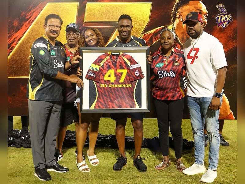 Trinbago Knight Riders retire Dwayne Bravo's jersey No.47 (Image Credit: tkriders Instagram)