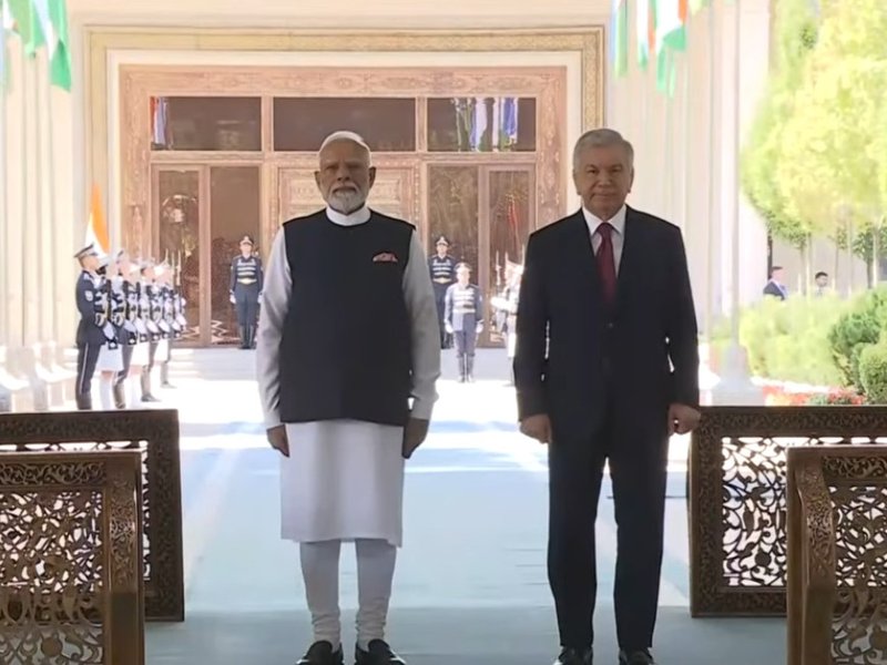 PM Modi receives ceremonial welcome in Uzbekistan  