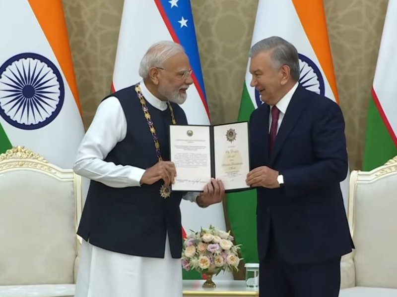 Uzbekistan confers its highest honour 'Oliy Darajali Do’stlik’ Order on PM Modi
