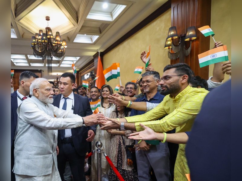 PM Modi receives warm welcome from Indian community in Kyrgyzstan