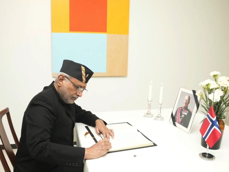 VP Radhakrishnan visits Norwegian Embassy, offers condolences on King Harald V's death
