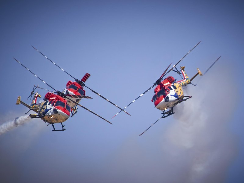 Egypt: Aerial display by Sarang helicopter team major highlight of El Alamein Air Show