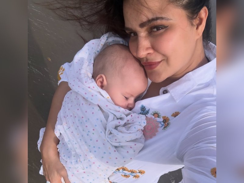 Aashka Goradia says holding her four-month-old baby boy is like ‘holding the whole world’