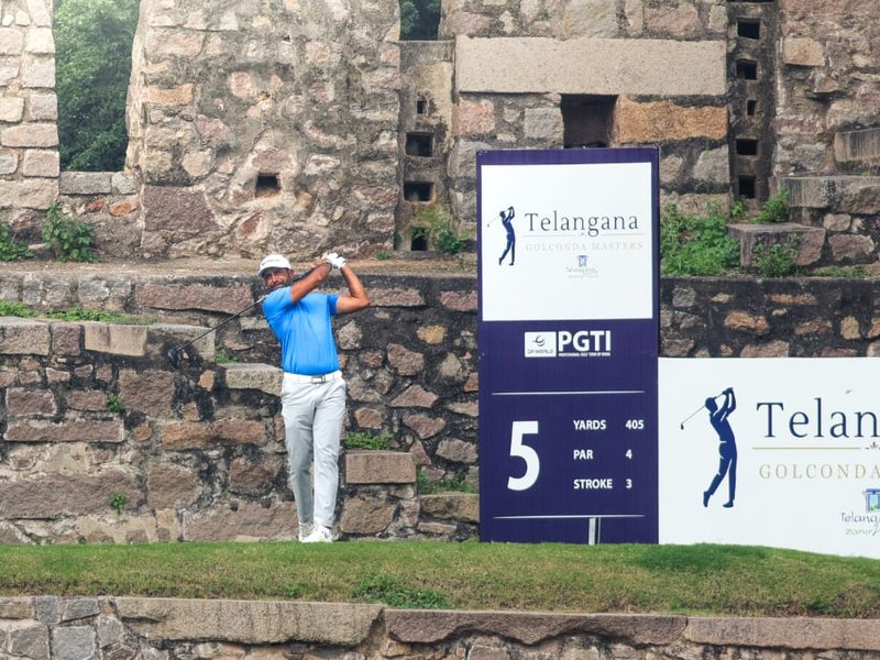 Vishesh Sharma and Amardeep Malik share lead halfway in the Telangana Golconda Masters 2026 at the Hyderabad Golf Association course in Hyderabad on Wednesday. Photo credit: PGTI