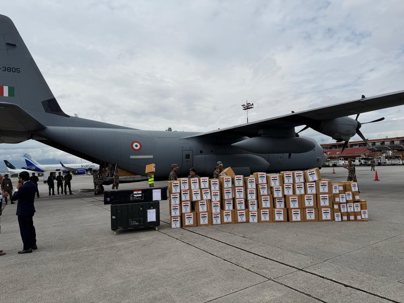 Fifth Indian aircraft lands in Kathmandu with more relief material for disaster-struck Nepal