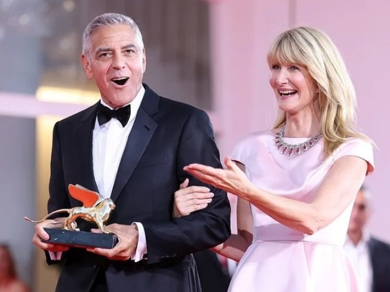 Laura Dern fetes ‘one of a kind’ George Clooney with Golden Lion  
