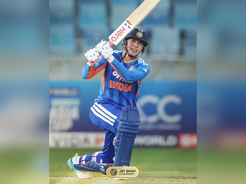 Jay Shah congratulates Smriti Mandhana for record-making 124 vs Hong Kong in the Women’s Asia Cup in Dubai on Thursday. Photo credit: @JayShah/Instagram