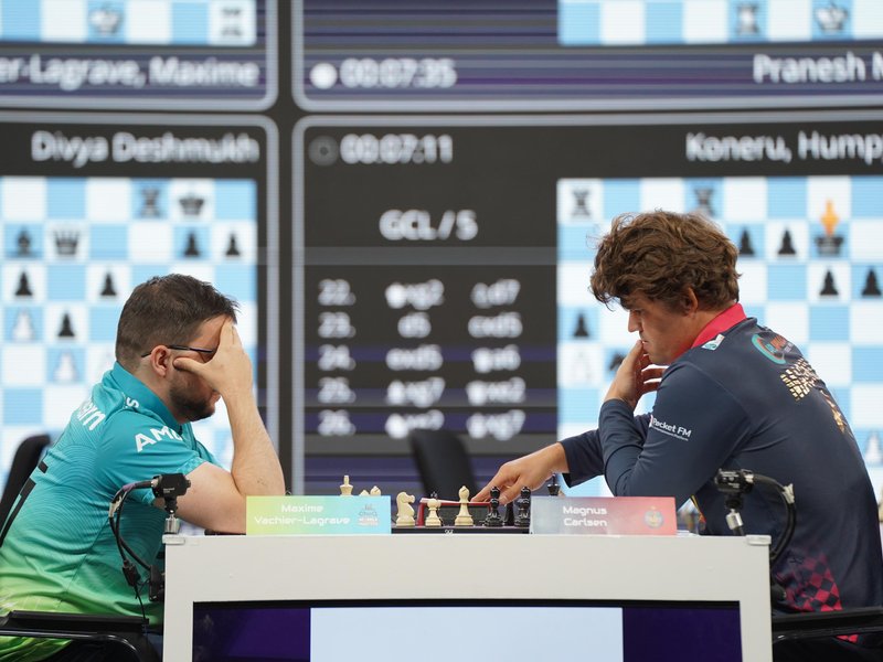 Alpine APL Pipers beat Mumba Masters; American Gambits take lead with two wins on Day 1 of the Global Chess League (GCL) Season 4 in Bengaluru on Saturday. Photo credit: GCL