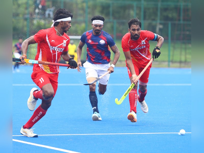 Central Reserve Police Force, SSCB, CAG. PSPB win in the 6th Hockey India Senior Men Inter-Department National Championship 2026  in Hyderabad on Monday. Photo credit: Hockey India
