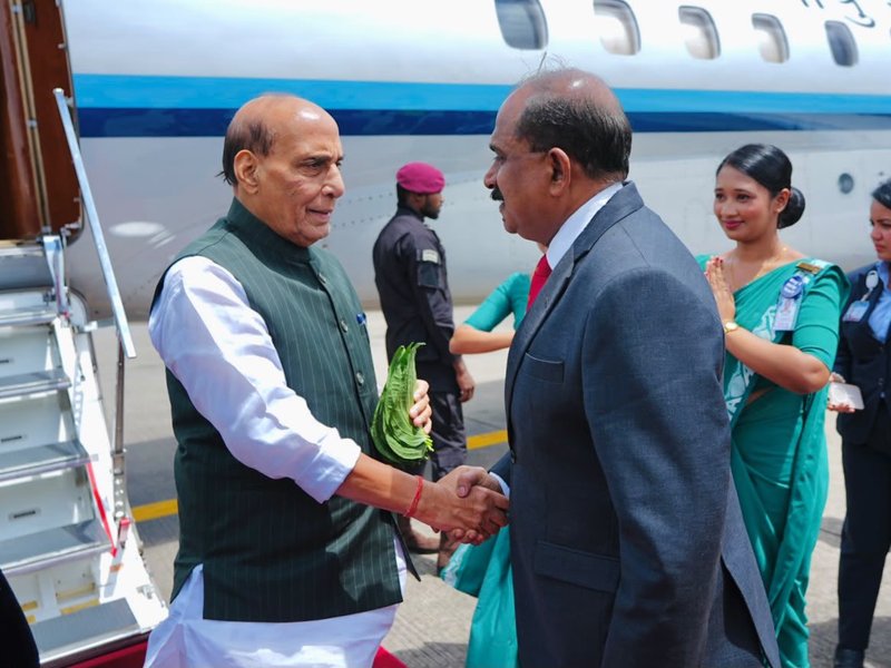 Rajnath Singh arrives in Sri Lanka, set to hold talks on defence and maritime cooperation