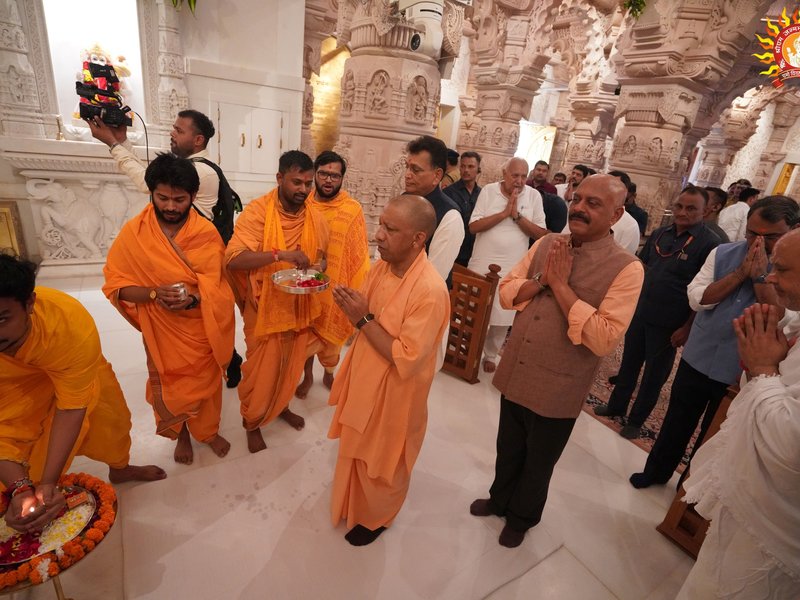 UP CM Yogi Adityanath meets Ram Temple Trust CEO during Ayodhya visit