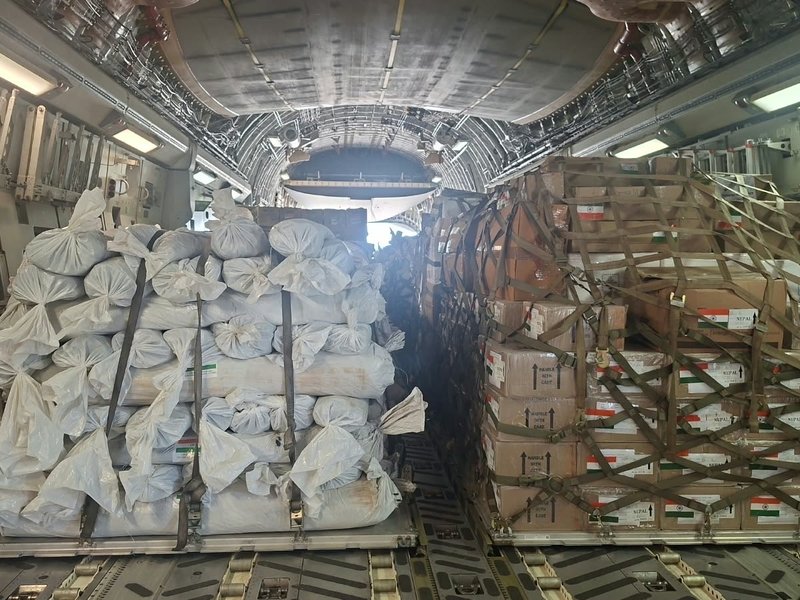 Eighth IAF aircraft carries 35 tonnes of relief and rescue supplies for disaster-struck Nepal