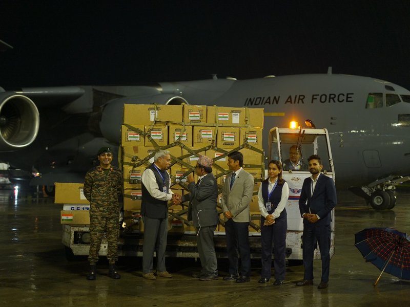 India hands over relief and rescue items to Nepal Minister