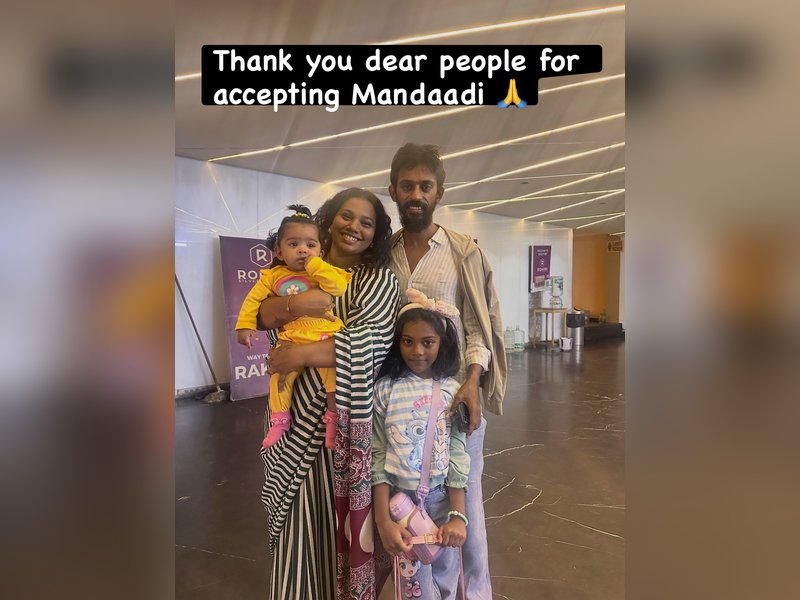 'Mandaadi' director Mathimaran Pugazhendi's wife: From struggling together to celebrating together, this one is deeply special! (Photo: Jayashree Mathimaran/X)