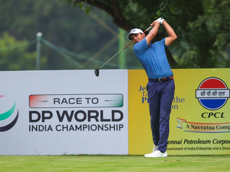 Ajeetesh Sandhu extends his lead to three shots in Chennai Open 2026 at the TNGF Cosmo Golf Course in Chennai on Thursday.