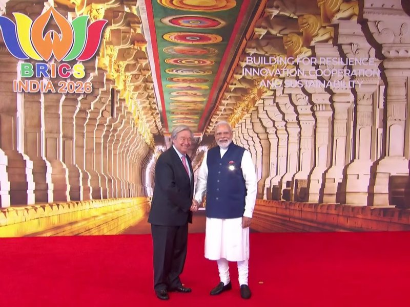 PM Modi welcomes leaders at Bharat Mandapam on 2nd day of BRICS Summit